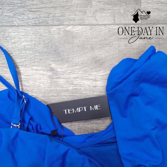 Tempt Me Ruffle One Shoulder One Piece Swimsuit Size XL - Picture 3 of 6